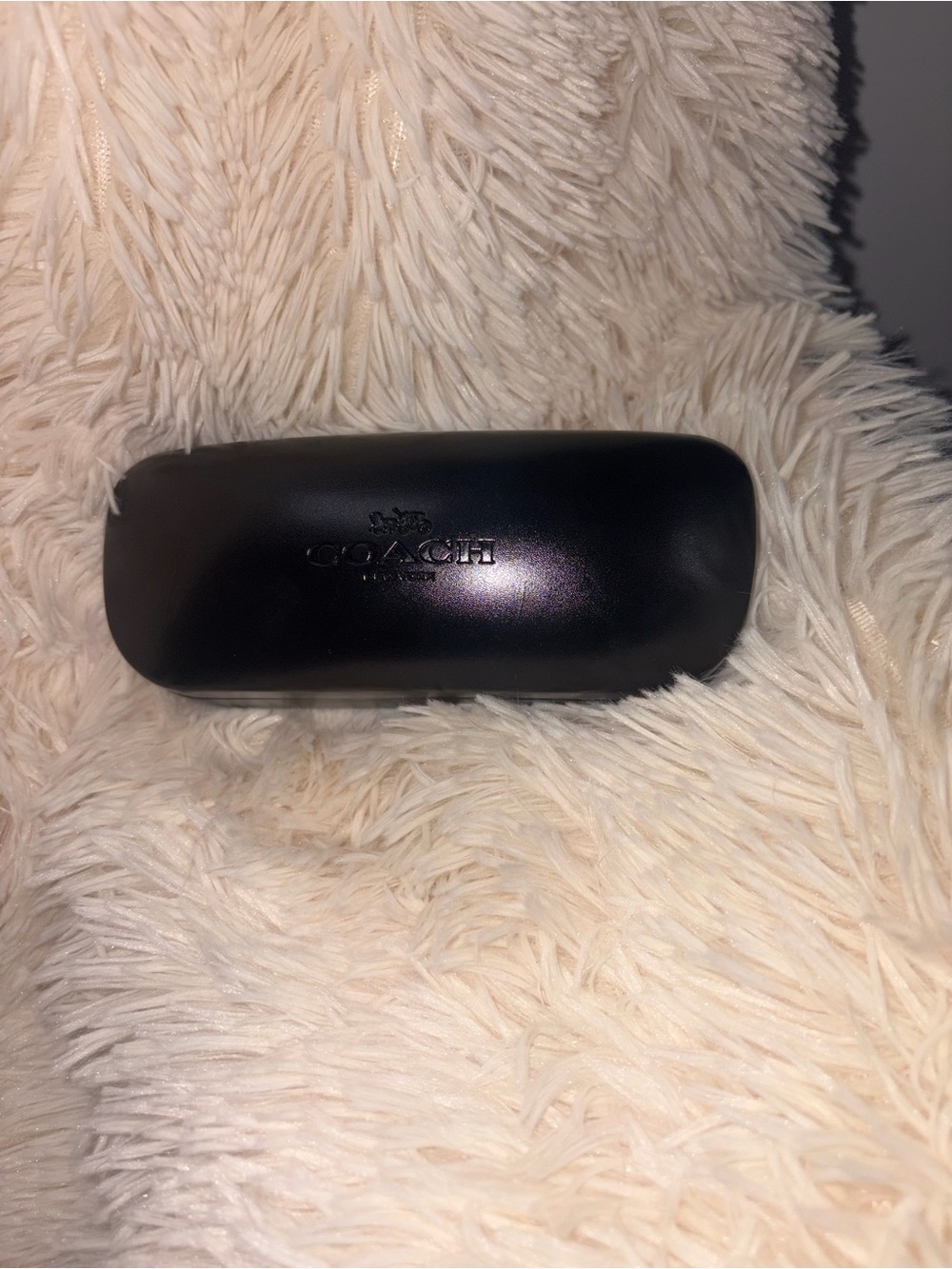 Coach Black Hard Sunglasses Case with Embossed Logo